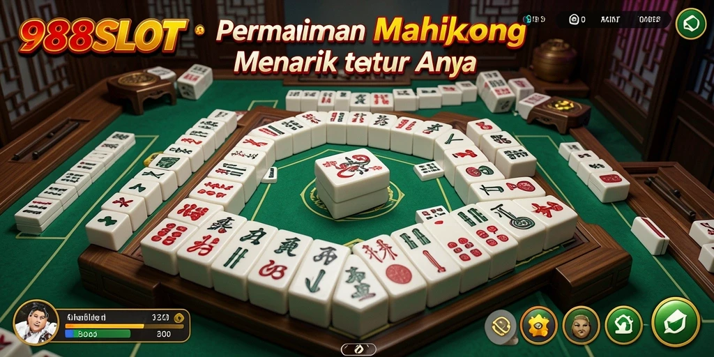 Tampilan menarik dari gameplay Mahjong di 988SLOT.