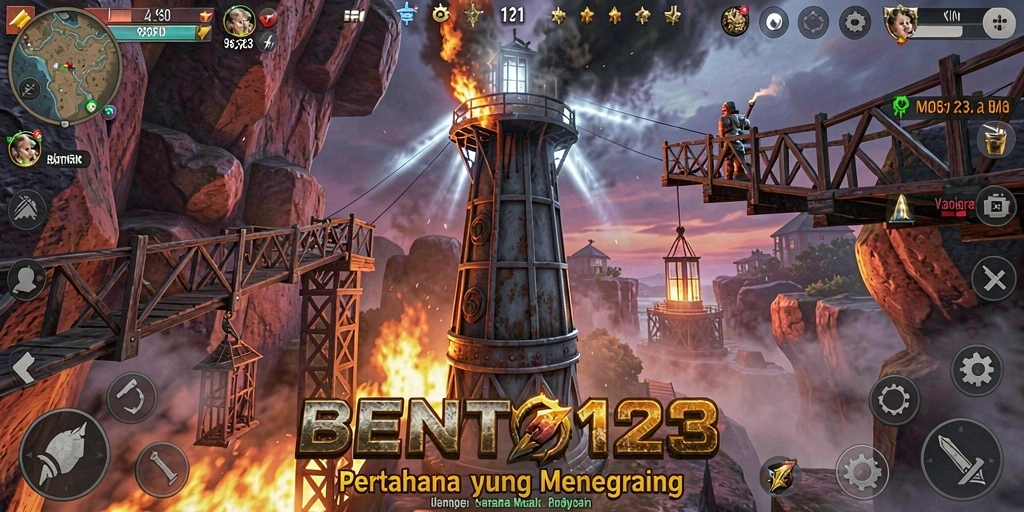 Tampilan utama gameplay BENTO123 menampilkan aksi seru Tower Defense.