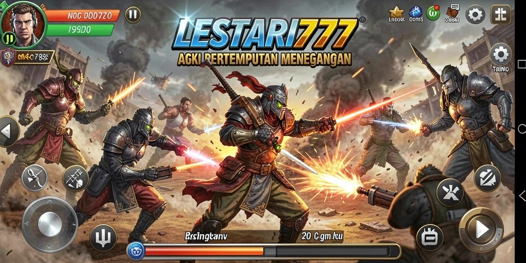 Screenshoot gameplay LESTARI777 menampilkan aksi pertarungan yang menegangkan.
