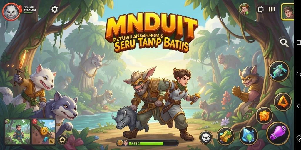 Screenshot MNDUIT menampilkan aksi seru dalam gameplay Adventure.