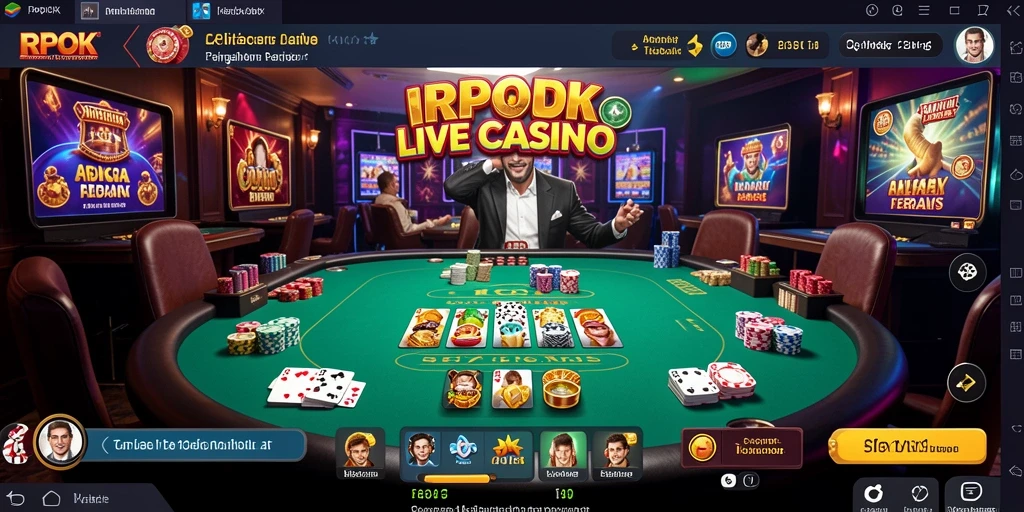 Tampilan utama RPOK dengan dealer live yang profesional dalam permainan Live Casino.