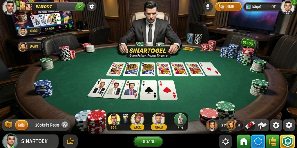 Tampilan menarik gameplay Poker di SINARTOGEL.
