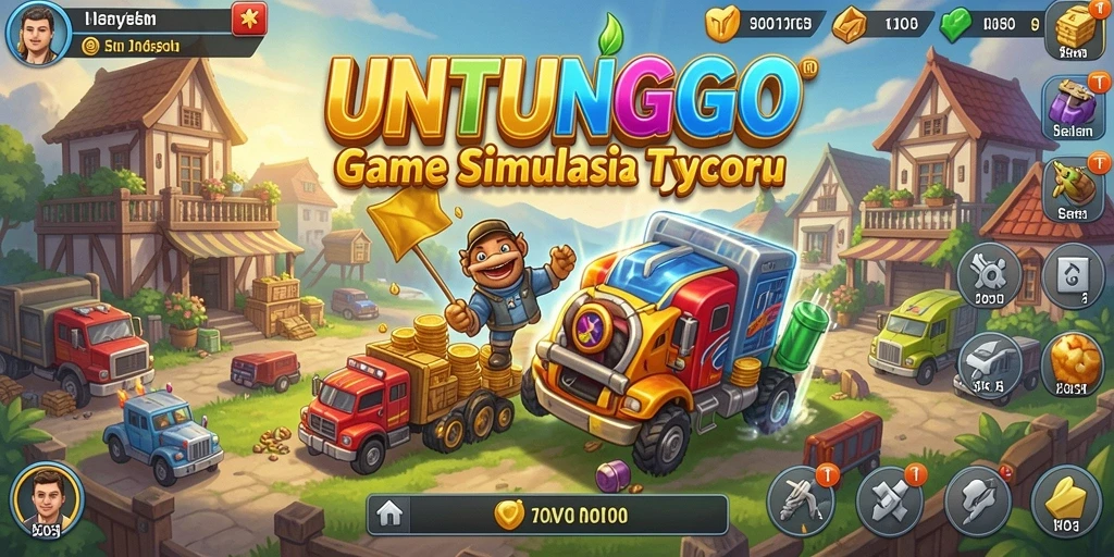 Tampilan gameplay dari UNTUNGGO yang menampilkan strategi Tycoon.